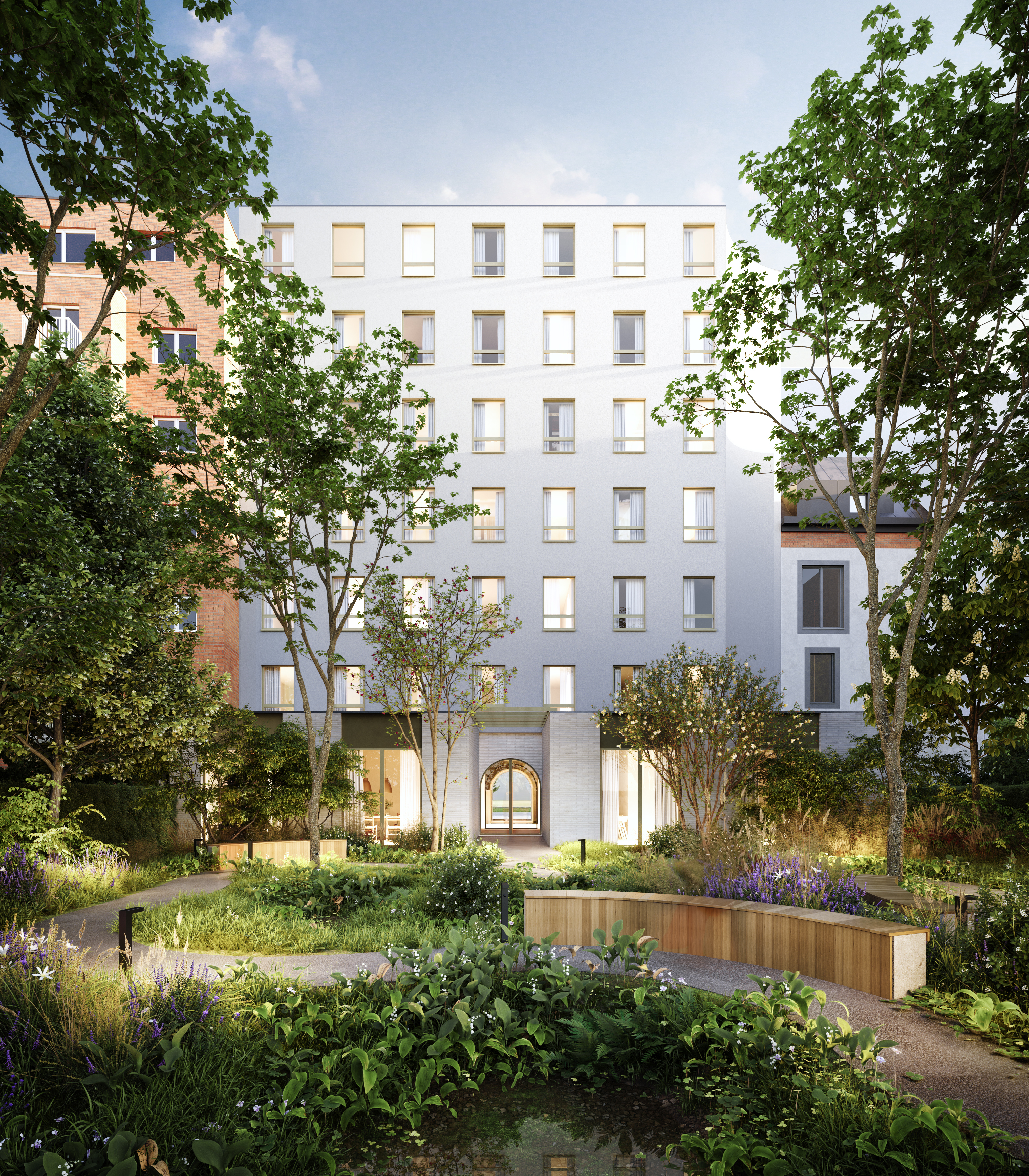 Exterieur The Arch studentenresidentie, Martelaarslaan Gent