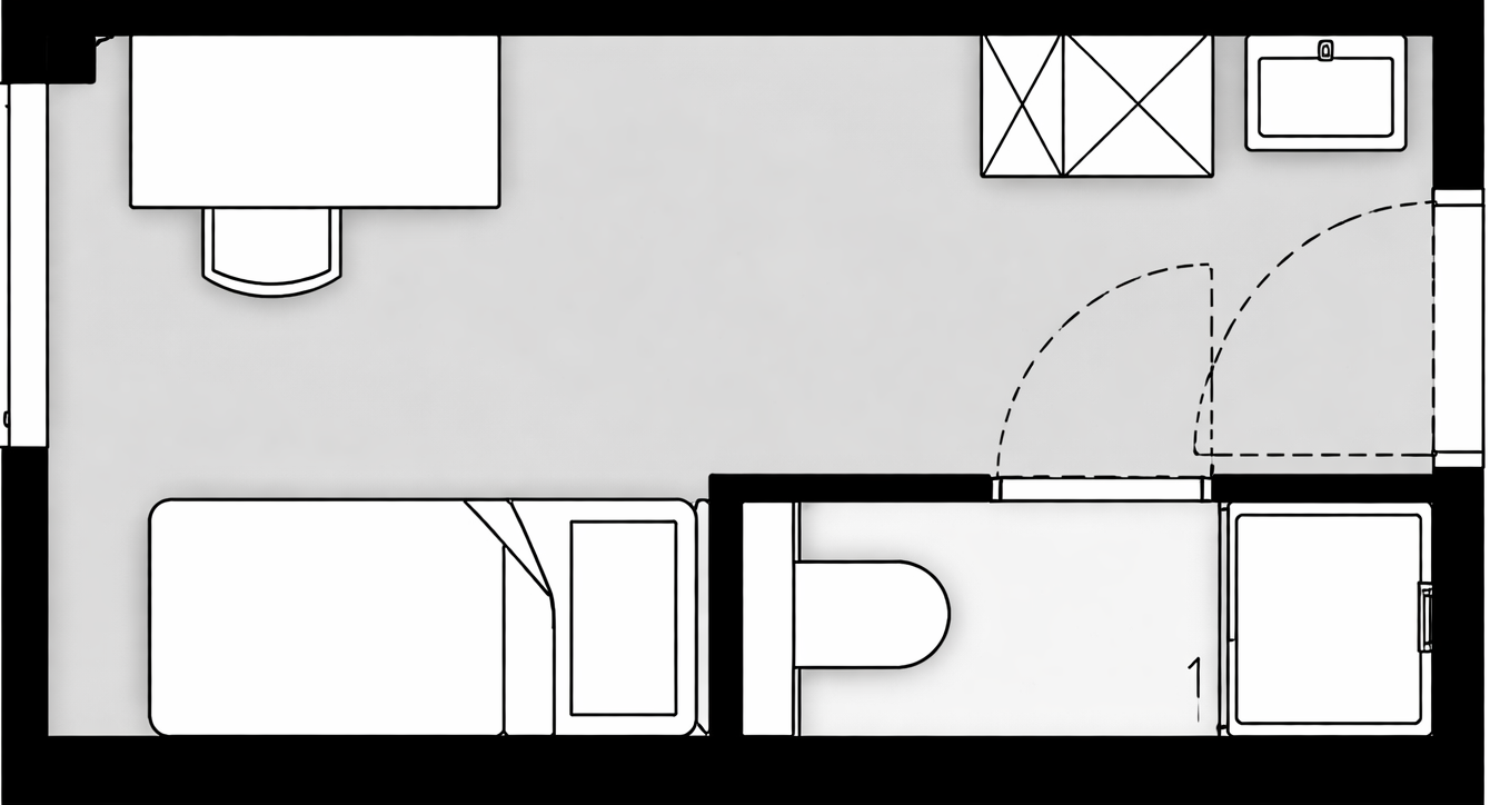 Comfort studentenkamer The Root Gent – privé badkamer, 14 tot 16 m²