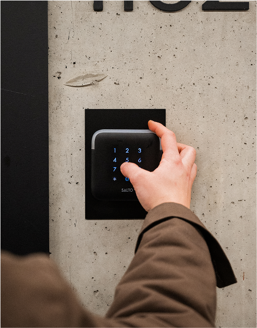 Beveiligde ingang studentenresidentie Jackey Gent